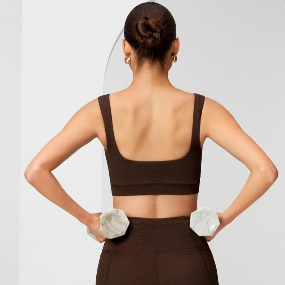 NWT GiGi C Wilson Snakeskin Sport Bra in Chocolate Sz M L - Picture 2 of 8